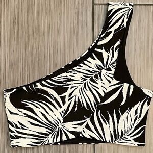 Zara one shoulder strap tropical crop top size large NWT